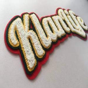 Custom High Quality Wholesale Iron-on or Sew-on Big Size Letters Towel Chenile <b>Patch</b> Custom - Product Image 3