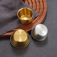 Mini coupelles à sauce en acier inoxydable SUS304, bols à trempette métalliques réutilisables, récipients à condiments pour steak, barbecue, café, maison, stockage d'assaisonnements