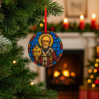 Ornement en acrylique Décoration de Noël catholique chrétienne traditionnelle Décoration religieuse d'église Ornements suspendus pour arbre