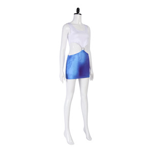 <span class=keywords><strong>Movie</strong></span> Pretty Woman Julia Cosplay Costume Sexy Blue Bare Waist Tie-dye Cut Dress Halloween Cosplay Vivian Dress - Product Image 3