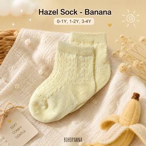 Calcetines Premium Banana Hazel para niños con tela suave y transpirable, comodidad flexible y ajuste acogedor para niños activos de 3 a 4 años. - Product Image 4