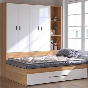 Cama Tatami con Armario Integrado, Mueble de Almacenamiento Multifuncional para Dormitorio Infantil, Cama Sencilla - Product Image 3