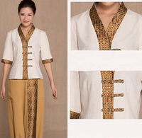 Ensemble de blouses de travail unisexes pour spa thaïlandais, salon de beauté, hôtel, pour femmes et hommes, en polyester, haut de massage, chemise, veste