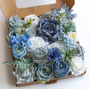 Fleurs artificielles en soie avec tige pour décoration de fête, emballage en boîte en papier - Product Image 6