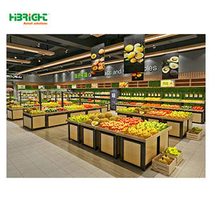 Présentoir en bois pour magasin de supermarché Étagères en gondole Palettes de <span class=keywords><strong>fruits</strong></span> Étagères pour légumes - Product Image 1