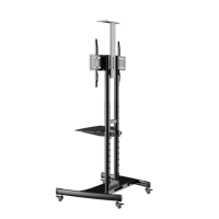 Supports et chariots pour téléviseur à plancher mobile de 32 à 75 pouces avec roulette verrouillable Supports jusqu'à 165lb Support TV LED portable réglable en hauteur