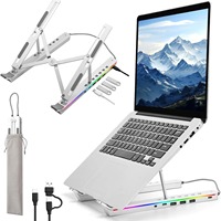 Support d'extension pliable en alliage d'aluminium pour ordinateur portable Dissipation de la chaleur USB Desktop RGB Backlit Tablet Stand