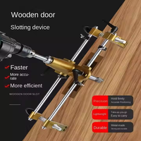 Kit d'ouverture de trou de serrure de porte DIY personnalisable avec machine à mortaiser et 3 forets, gabarit d'installation pour portes en bois
