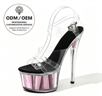 Sandales à talons hauts respirantes et sexy pour femmes, à bout ouvert, plateforme imperméable, talons aiguilles, chaussures de pole dance, chaussures de mariage d'été