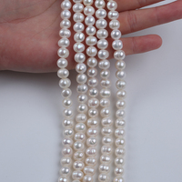 Perles de culture d'eau douce blanches de qualité supérieure (5 grades A, B, C, 2A, 3A, 4A) de 8-9 mm, en forme de pomme de terre, en vrac