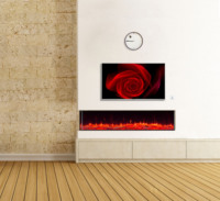 Style moderne personnalisé TV intérieur Cheminée électrique encastré en verre Led pour intérieur Hôtel Commercial Ménage