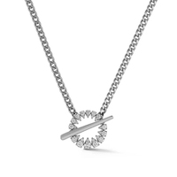 Collier à chaîne avec fermoir à bascule en argent sterling 925 et diamant rond en or 14 carats, bijoux fins élégants et simples de Milskye pour femmes