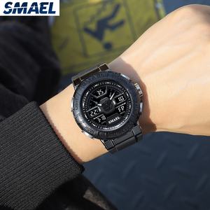 Montres-bracelets analogiques-digitales de sport pour hommes SMAEL 8067, luxe, mode, dorées, étanches, OEM - Product Image 3