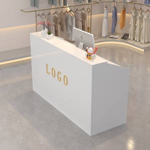 <span class=keywords><strong>Comptoir</strong></span> de réception commercial en bois durable pour magasin de vêtements, salon de beauté, salon de coiffure - Design moderne minimaliste, démontable - Product Image 4