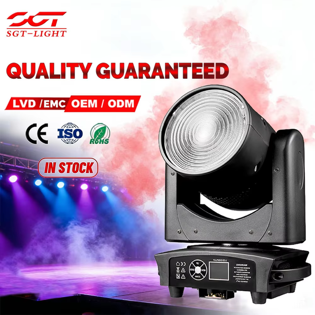 Special Design 150W RGBW 4in1 Lamp Bead DMX512 DMA Master-slave Led Zoom Wash Moving Head Fresnel Light for Wedding Party
