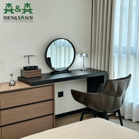 Bureau de toilette moderne en bois SLS pour chambre à coucher - Écologique et durable, taille et couleur personnalisables, option de conception sur mesure