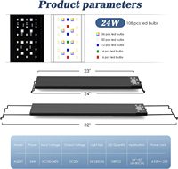 Lampe LED pour aquarium Fullgain OEM ODM à spectre complet WRGB, programmable, étanche, avec support pour aquarium