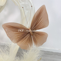 Dekorasi Bunga Buatan DKB Custom Brown Flower Row dengan Kupu-kupu, Warna Musim Gugur, untuk Latar Belakang Pernikahan, Dekorasi Gapura, Tata Letak Panggung Pesta