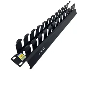 Network Cabinet Accessories 24 slot Cable Management 1U 19 Inch Cable Manager For Lan Cat5e Cat6 Cat7 wires