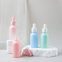 Flacons compte-gouttes d'huile essentielle en verre rose rond vide personnalisé de 5ml 10ml 30ml 50ml 100ml Vente en gros