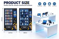 Distributeur automatique de câbles USB et de batteries externes |   Équipement de recharge partagée commercial |   Écran tactile de 21,5 pouces |   Lecteur de cartes Nayax pris en charge