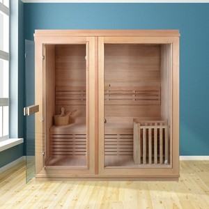 El <span class=keywords><strong>baño</strong></span> en casa cuenta con una <span class=keywords><strong>sauna</strong></span> tradicional portátil de infrarrojos con ozono y <span class=keywords><strong>baño</strong></span> de vapor, hecha de madera de hemlock y álamo. - Product Image 1