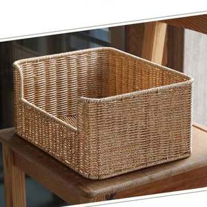 Bestselling Eco-Friendly Rectangle Skincare <b>Makeup</b> Storage <b>Box</b> Hand-woven PE Rattan Modern Design Customizable Capacity - Product Image 4