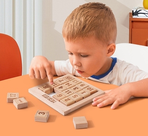 Blocs de construction en bois d'intelligence éducative précoce personnalisés Hua Rong route Sudoku jeu de <span class=keywords><strong>mots</strong></span> croisés en bois apprentissage Puzzle jouets - Product Image 6