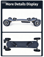 Planche Électrique Motorisée Tout-Terrain de Sport, Longboard Volant 800W avec Moteur, Patin Électrique 4x4 40km pour Adulte