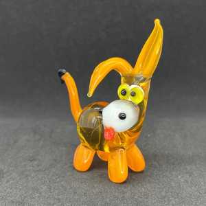 Figura de Perro de Vidrio Soplado a Mano, Escultura de Animal Amarillo Naranja, Pieza de Arte Decorativa Hecha a Mano - Product Image 6