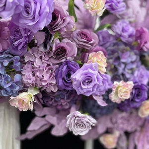 Chemin de table en fleurs artificielles en soie de qualité supérieure, écologique, toucher réel, avec couleur personnalisée pour la décoration de la maison, des fêtes et des mariages - Product Image 3