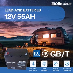 Batterie au plomb-acide Bullcube, prix usine, 12V 55Ah, pour l'énergie domestique, 12.8V GX-1255-LA, batterie au plomb-acide 12V - Product Image 5