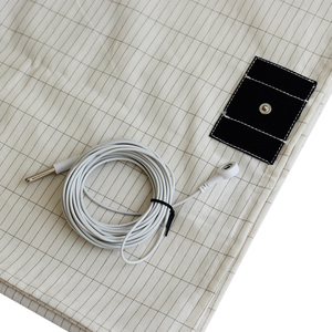King Queen Twin Sizes Breathable Cotton Sheet With Grounded Socket <strong>Tester</strong> PVC Cord Included Medical Use Grounding Sheet - Product Image 1