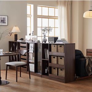 <b>Solid</b> <b>Wood</b> Integrated <b>Bookcase</b> Combination Living Room Cabinet With Glass Door Display Storage 120cm Width - Product Image 4