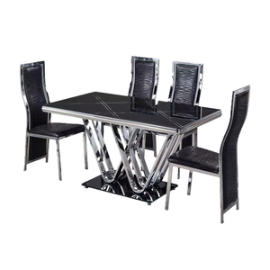 Hiện đại sang trọng <span class=keywords><strong>dinig</strong></span> bảng hình chữ nhật Glass Bộ bàn ăn cho phòng khách chất lượng cao có thể điều chỉnh đồ nội thất cho ngôi nhà - Product Image 1