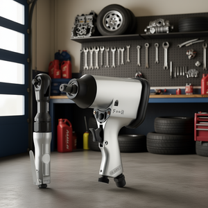 Kit combiné clé à chocs pneumatique et cliquet 1/2 pouce avec tête flexible pour réparation automobile et bricolage domestique, ensemble d'accessoires 19 pièces - Product Image 2