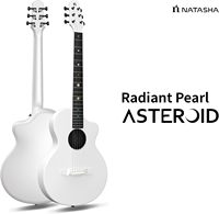 Gitar Akustik Serat Karbon Natasha 38-inci Gitar Travel Senar Baja Tahan Lama 6-senar Ultra-tipis Tanpa Pickup untuk Pemula