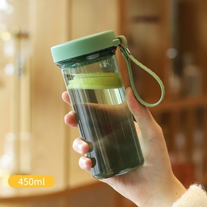 BPA-Free Plastic Straw Type Bottle Removable Strainer Carrying Rope Eco-Friendly Promotional Back-to-School Gift for Kids