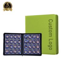 Classeur de cartes à chargement par le haut avec couverture en cuir PU et 16 pochettes à pages épaisses, rangement pour cartes à collectionner TCG et sportives