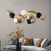 120X45CM M haute brillance or acier fer décoration murale maison moderne salon canapé fond suspendu décor livraison directe DDP