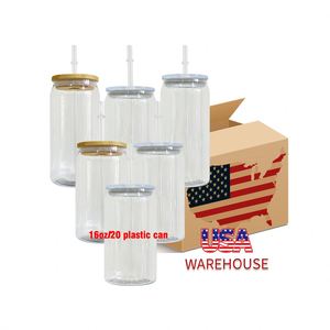 Vaso de Plástico Transparente de 16oz/20oz, Libre de BPA, Irrompible, para Niños, con Tapa de Bambú y Pajita, para Cerveza y Refrescos, Disponible en Almacén de EE. UU. - Product Image 3