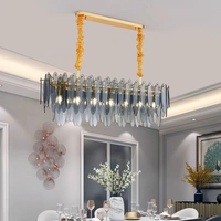 Lustre d'escalier postmoderne en fer doré, verre gris fumé, style AC Villa, 3000K, pour éclairage de salon