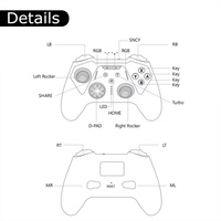 Gamegaga S201 - Control Inalámbrico BT para PC/Android/iOS/Switch2 con Sensor de Movimiento de Seis Ejes, Batería de 400 mAh y Alcance de 8 Metros