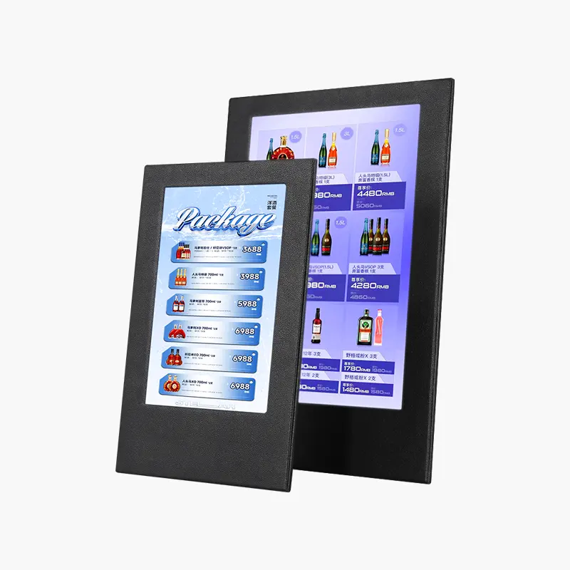 La migliore vendita di una pagina illuminata menu a LED porta carte in pelle illumina il menu