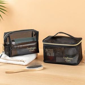 New Arrival Large Capacity Mesh Washing Storage Transparent <strong>Bag</strong> Travel 5 Piece Set <strong>Cosmetic</strong> <strong>Bags</strong> - Product Image 3