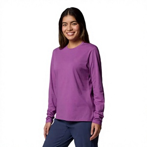 Camiseta de Manga Larga con Cuello Redondo para Mujer, Fabricante Profesional, Top Básico Informal, Tela Jersey Suave, Marca Privada, Venta al Por Mayor - Product Image 5