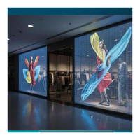 Écran LED holographique transparent ultra-fin, affichage sur verre transparent pour salle d'exposition et devanture de magasin