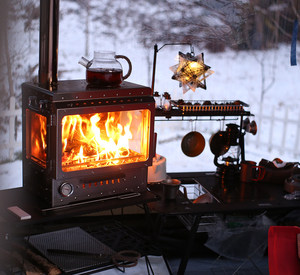 Stufa <span class=keywords><strong>a</strong></span> <span class=keywords><strong>Legna</strong></span> Multifunzione in Acciaio Inox 430 per Riscaldamento Tenda da Campeggio - Product Image 4