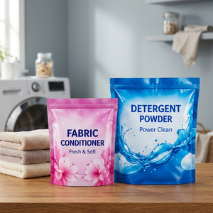 Detergent Powder Fabric Conditioner Stand Up <b>Pouch</b> Zipper Top Plastic Bags for Detergent Powder Fabric Conditioner Household - Product Image 3