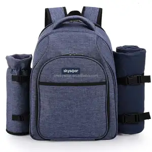 Hot Selling High Quality Fully Equipped Insulated Picnic Backpack Cooler Bags With Fleece Blanket